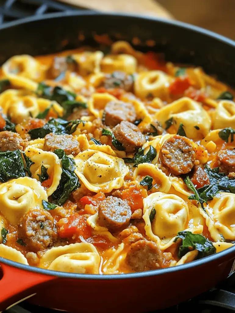 Discover the ultimate comfort food with this Sausage Tortellini Delight! This one-pot meal combines savory sausage, tender tortellini, and fresh veggies for a quick and delicious dinner solution. Perfect for busy weeknights, this hearty recipe is packed with flavor and nutrition. Whether you're feeding a family or meal prepping for the week, this dish is sure to impress. Get ready to enjoy a savory, satisfying meal in just one pot!