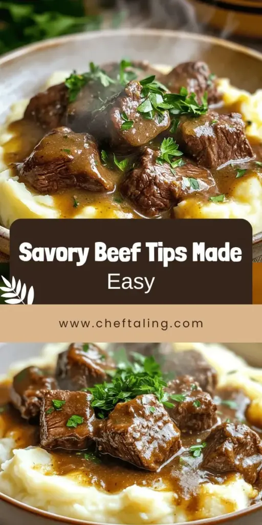 Indulge in a mouthwatering meal with this easy beef tips with gravy recipe! Perfect for family dinners, this dish is packed with flavor and simple to make. Discover the essential ingredients and step-by-step instructions to create tender, savory beef topped with rich gravy. Elevate your cooking skills and impress your guests! Ready to cook up a storm? Click to explore the full recipe and elevate your dinner experience today!