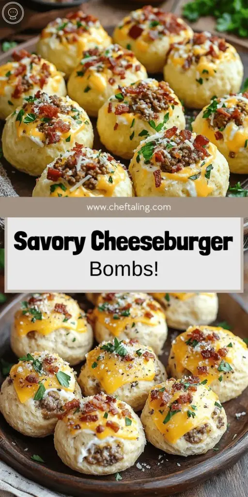 Savor the deliciousness of Garlic Parmesan Bacon Cheeseburger Bombs with this easy recipe that combines ground beef, creamy cheese, and crispy bacon wrapped in biscuit dough. Perfect for parties or casual gatherings, these bites are versatile and can be customized to fit your taste. Discover tips for preparation, cooking, and serving that will make your bombs a crowd favorite. Click through to explore the full recipe and impress your guests!