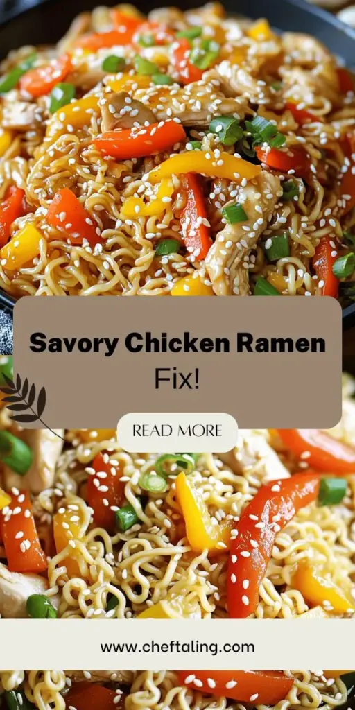 Delight your family with this Savory Chicken Ramen Stir Fry that's quick and easy to make! Packed with fresh ingredients and bursting with flavor, this recipe will transform your dinner routine. Learn how to choose the best ingredients, cook the noodles perfectly, and customize your dish to suit any taste. Ready to impress? Click through for the full recipe and get cooking today! Your next mealtime favorite awaits!