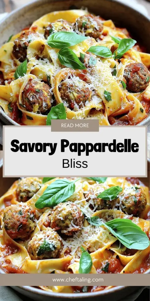 Indulge your taste buds with this delightful Pappardelle and stuffed meatballs recipe! Perfect for cozy family dinners or impressing guests, this dish combines rich flavors, quality ingredients, and easy preparation. Learn how to make the best meatballs filled with creamy ricotta, cook pappardelle to perfection, and choose the right sauces for a savory experience. Ready to elevate your cooking game? Click through for the full recipe!