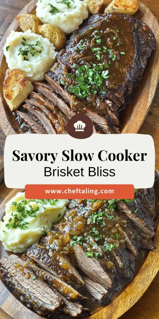 Impress your family with a delicious Slow Cooker Beef Brisket with Balsamic Onion Gravy. This simple recipe boasts bold flavors that everyone will love, making it perfect for gatherings or cozy dinners. Learn the essential ingredients, cooking techniques, and best side dishes to enhance your meal. Don't miss out on creating this savory delight—click through for the full recipe and make your next dinner unforgettable!
