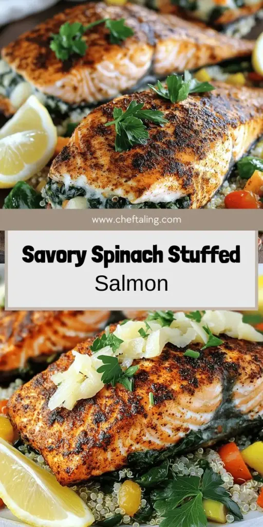 Delight your taste buds with this Blackened Salmon Stuffed with Spinach and Parmesan Cheese recipe! Experience the perfect blend of rich salmon and creamy spinach filling that’s not only delicious but also packed with nutrients. Discover easy preparation tips, essential ingredients, and cooking techniques to impress your family and friends. Ready to make your dinner extraordinary? Click through for the full recipe and elevate your cooking tonight!