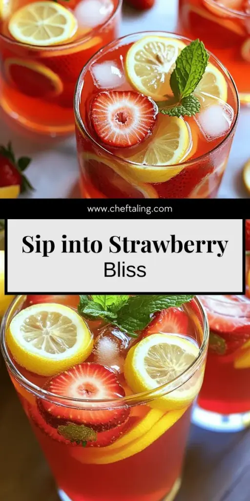 Discover the refreshing taste of homemade Strawberry Sweet Tea with this easy-to-follow recipe! Perfect for sunny days and cozy nights, this delightful drink combines fresh strawberries, black tea, and a splash of lemon juice. Explore fun variations, health benefits, and tips for brewing the perfect cup. Whether you’re hosting a summer party or simply enjoying a quiet afternoon, this sweet tea will elevate your drink game. Click through to get the full recipe and start sipping today!