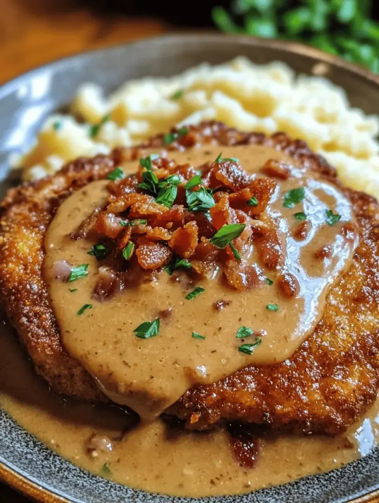 Indulge in the ultimate Southern comfort food with these Country Fried Pork Chops smothered in rich bacon gravy. Perfectly seasoned and crispy, these pork chops are a delightful twist on a classic favorite. This recipe blends savory flavors and simple ingredients to create a dish that’s perfect for family dinners or special occasions. Serve with mashed potatoes or green beans for a truly satisfying meal that warms the heart and soul.