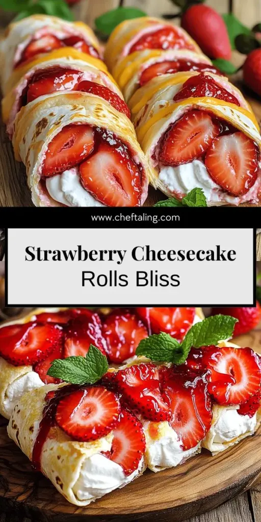 Satisfy your sweet cravings with this Easy Strawberry Cheesecake Rolls recipe! This delightful no-bake treat combines cream cheese, fresh strawberries, and flour tortillas for a refreshing dessert that's perfect for any occasion. With simple ingredients and easy steps, you can impress your family and friends in no time. Dive into this fun recipe and discover creative ways to customize your rolls. Click through to explore the full recipe and start rolling!