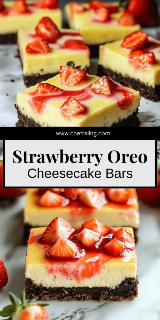Looking to wow your friends and family with a delicious dessert? Try making Golden Oreo Strawberry Cheesecake Bars! This delightful treat combines a crunchy Golden Oreo crust with creamy cheesecake and fresh strawberries for a perfect summer dessert. Easy to prepare and visually stunning, these bars are sure to be a hit at any gathering. Click through to explore the full recipe and elevate your dessert game today!