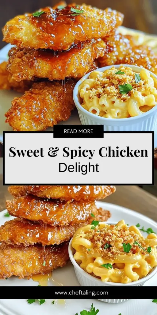 Indulge in the ultimate comfort food with my Hot Honey Chicken Tenders paired with creamy Mac n Cheese Delight! This deliciously sweet and spicy dish combines crispy chicken tenders drenched in hot honey sauce with the richness of homemade mac and cheese. Discover easy steps to create this meal that will wow your family and friends. Ready to elevate your dinner game? Click through to explore the full recipe and get cooking!