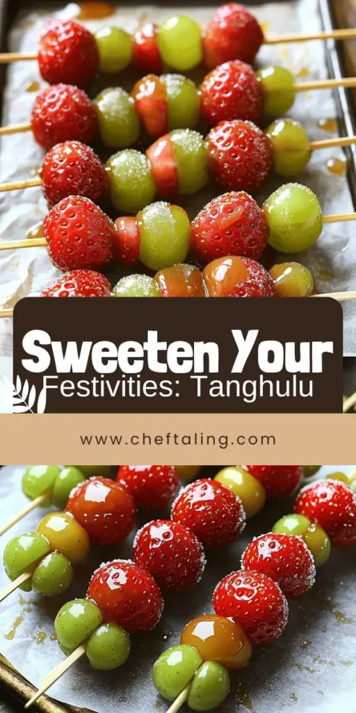 Discover the delicious world of Tanghulu, the sweet Chinese candied fruit that’s both a treat and a cultural delight. In this fun guide, learn how to make Tanghulu at home using fresh fruits like strawberries and grapes, and explore exciting variations to please every palate. This festive snack brings joy to celebrations and gatherings. Ready to impress your friends with this eye-catching dessert? Click through for the full recipe and start your Tanghulu journey today!