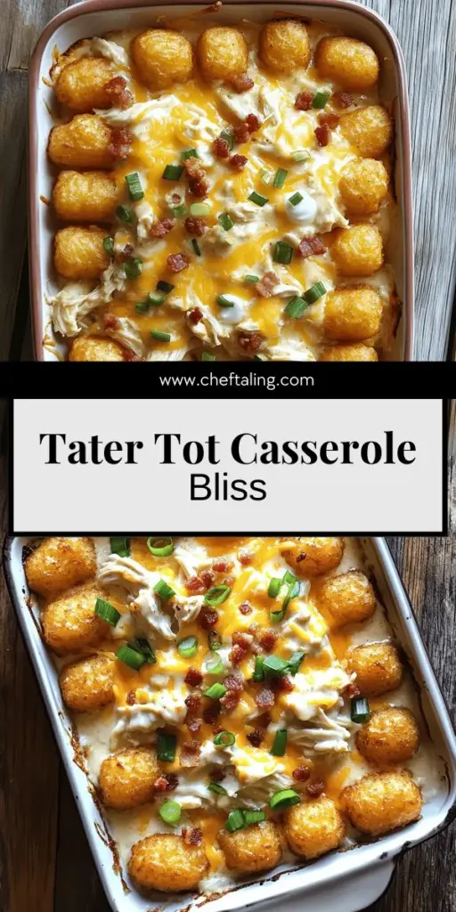 Get ready to indulge in the deliciousness of Cracked Out Chicken Tater Tot Casserole! This easy weeknight meal features shredded chicken, creamy sauces, crispy bacon, and golden tater tots that blend into a flavor-packed dish everyone will love. Dive into the full recipe for step-by-step instructions, helpful tips, and fun variations to customize it to your taste. Click through to explore this mouthwatering casserole and impress your family tonight!