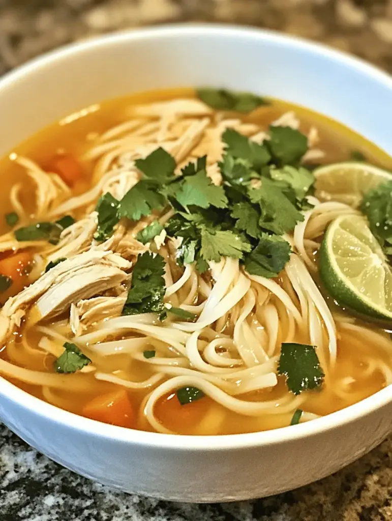 Discover the vibrant flavors of Thai Chicken Noodle Soup with this easy recipe that brings the essence of Thailand to your kitchen. Filled with tender chicken, fresh herbs, and a rich broth, this comforting dish is perfect for any occasion. Learn how to balance spice and sweetness, creating a delicious, aromatic soup that warms the soul. Experience a flavorful journey into Thai cuisine that will impress your family and friends. Try it today!