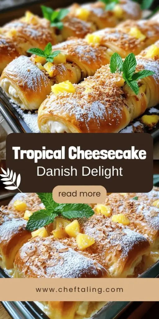 Indulge in a tropical escape with this King's Hawaiian Cheesecake Danish recipe! Combining the creamy richness of cheesecake with the soft sweetness of King’s Hawaiian Sweet Rolls, this dessert is a flavor paradise. Discover the unique ingredients and step-by-step guide to create this delightful treat at home. Perfect for gatherings, impress your guests and satisfy your cravings. Click through to explore the full recipe and get baking!