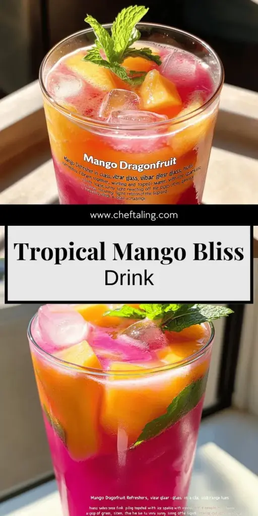 Indulge in a tropical getaway with the Mango Dragonfruit Refresher, your ultimate summer drink! Bursting with vibrant colors and delightful flavors, this refreshing beverage combines sweet mango and unique dragonfruit with coconut and sparkling water for a fizzy twist. Discover how to make this popular drink at home with fresh ingredients and easy steps. Click to explore the full recipe and enjoy a taste of paradise in every sip!