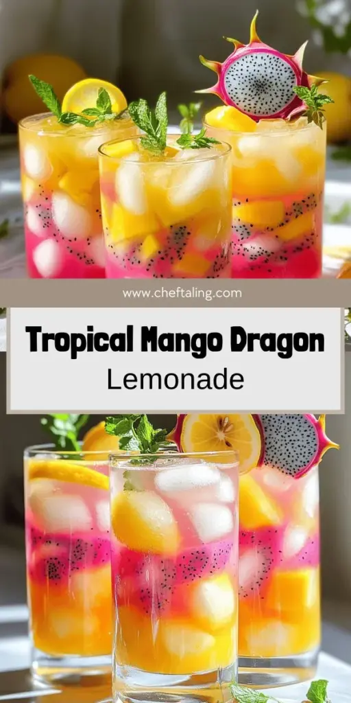 Beat the heat this summer with a delicious glass of Mango Dragon Fruit Lemonade! This refreshing drink combines ripe mangoes, dragon fruit, and fresh lemon juice for a burst of flavor and health benefits. Discover how to make this vibrant beverage with simple ingredients and explore fun variations to impress your friends. Click through for the full recipe and elevate your summer sipping experience with this tropical delight!