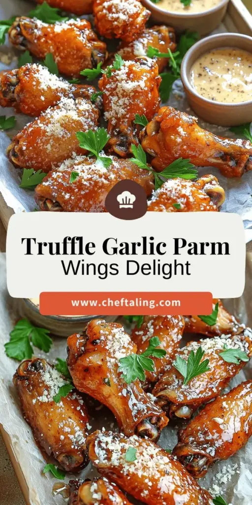 Elevate your game day snacks with my irresistible hot truffle garlic parm wings! This flavorful wing recipe is loaded with rich truffle oil and savory garlic parmesan sauce, perfect for parties or craving a tasty treat. Follow my easy step-by-step guide for crispy perfection that will impress your guests. Click through to discover the full recipe and get ready to delight your taste buds with these gourmet-style wings!