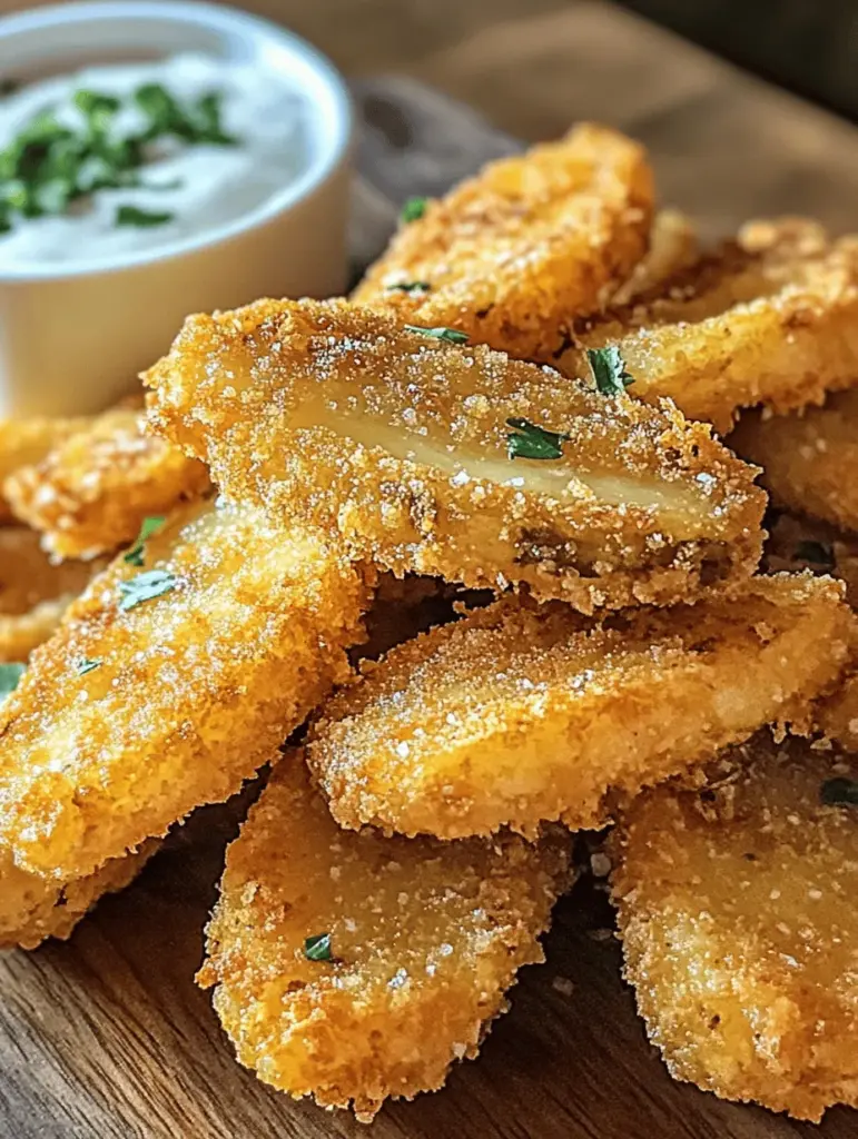 Discover the irresistible crunch of Fried Pickles with a Twist! This tasty snack combines the classic flavor of dill pickles with a unique twist that's sure to impress your taste buds. Perfect for parties, game days, or a fun appetizer, these crispy delights are easy to make and will be a hit among friends and family. Experience the joy of combining textures and flavors for a snack that's anything but ordinary. Try this recipe today!