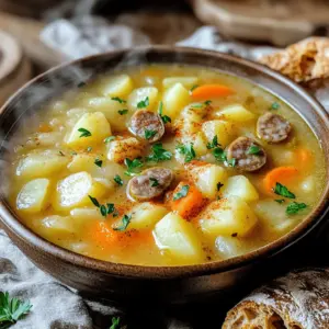 To make a delicious German potato soup, you need a mix of fresh and hearty ingredients. The base of the soup includes potatoes, onions, and garlic, which create a rich flavor. You will also need carrots and celery for added sweetness and crunch. These vegetables are key to the comfort food appeal of this recipe.