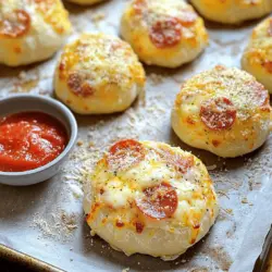 To make easy pizza bombs, you need simple pizza bomb ingredients. Here’s what you will need: