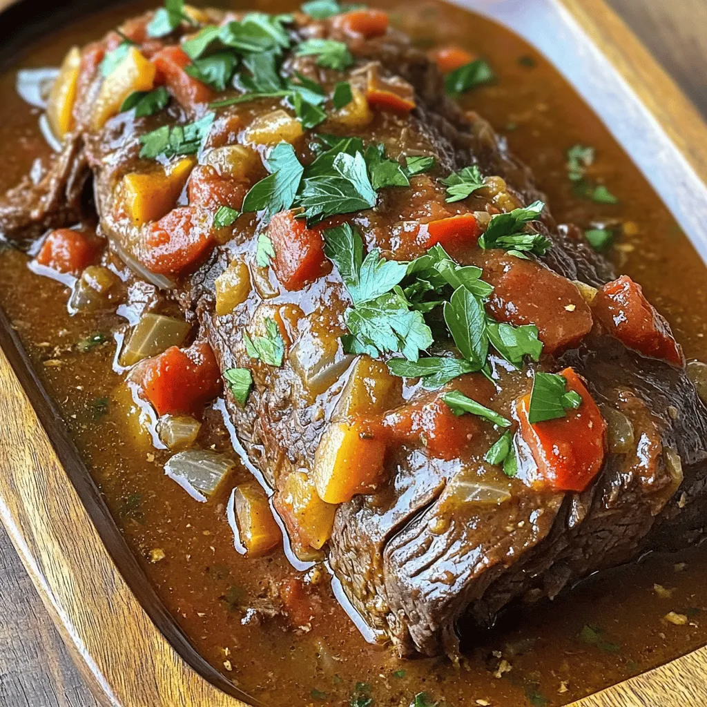 To make a great Stracotto alla Fiorentina, you need the right ingredients. The main star is the beef chuck roast, weighing about 3 to 4 pounds. This cut is rich in flavor and tenderizes well during long cooking.