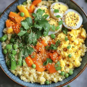 Cauliflower fried rice is a tasty dish made using grated cauliflower instead of regular rice. You start by processing cauliflower into small, rice-sized pieces. Then, you cook it with veggies, eggs, and sauces. This dish looks and tastes like traditional fried rice but is much healthier.