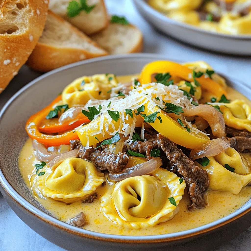 To make savory cheesesteak tortellini in creamy provolone sauce, you need fresh and quality ingredients. The main star is cheese tortellini, which adds a rich and cheesy base. You can use either fresh or frozen tortellini.