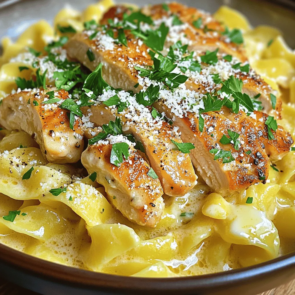 To make chicken with buttered noodles, you need a few key ingredients. The main items include boneless, skinless chicken breasts and egg noodles. These form the base of the dish. The creamy sauce needs unsalted butter, garlic, chicken broth, and heavy cream. Italian seasoning, salt, and pepper add flavor to the mix.
