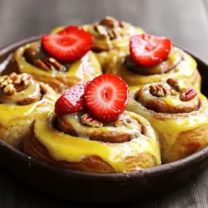 Strawberry cheesecake cinnamon rolls with pecans are a sweet twist on a classic treat. They blend the flavors of rich cheesecake and fresh strawberries into a soft, fluffy roll. This dessert stands out from traditional cinnamon rolls because of its creamy filling and fruity notes. Typical cinnamon rolls have a simple cinnamon and sugar filling. In contrast, these rolls offer a burst of strawberry cheesecake flavor, making them a unique delight.