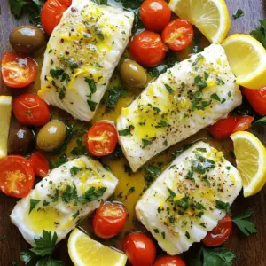 For Mediterranean baked fish, you need fresh ingredients. Start with four white fish fillets. Cod or halibut works well. These fish are mild and flaky. They soak up flavors nicely.