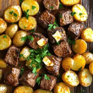 The garlic butter steak bites recipe needs simple, fresh items. You start with one pound of sirloin steak. Cut it into one-inch cubes. Sirloin gives great flavor and tenderness.