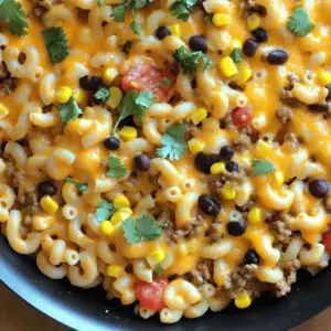 To make Easy Homemade Hamburger Helper, you need a few key ingredients. Start with 1 pound of ground beef or ground turkey. You will also need 1 cup of uncooked elbow macaroni. For flavor, gather 2 cups of low-sodium beef broth and 1 cup of diced tomatoes, undrained. Add 1 cup of shredded sharp cheddar cheese for creaminess. You also want 1 cup of black beans and 1 cup of corn. Finally, use taco seasoning, garlic powder, and onion powder for taste. Don't forget salt and pepper to finish it off.