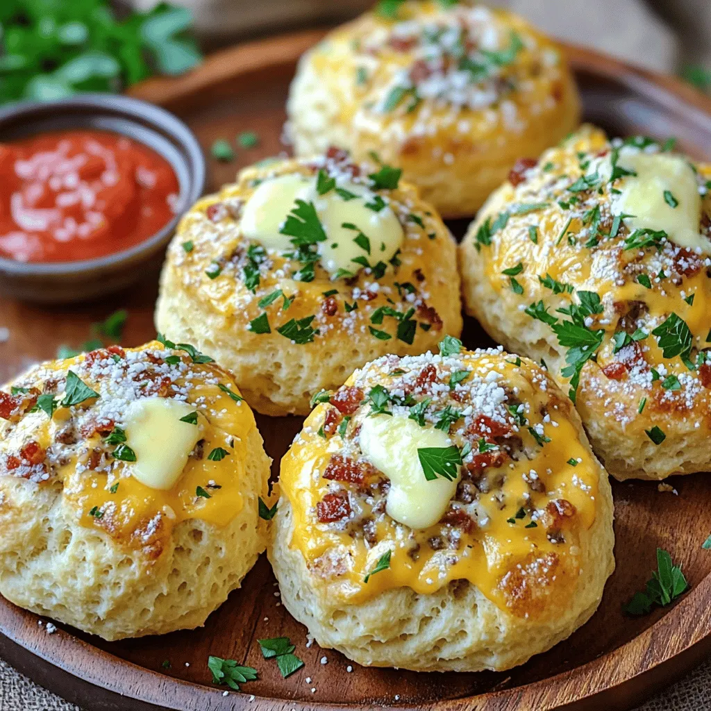To make garlic Parmesan bacon cheeseburger bombs, you need simple ingredients. Start with 1 pound of ground beef. Choose quality beef for the best taste. Next, use half a cup of cooked bacon, chopped into small pieces. This adds a smoky flavor.