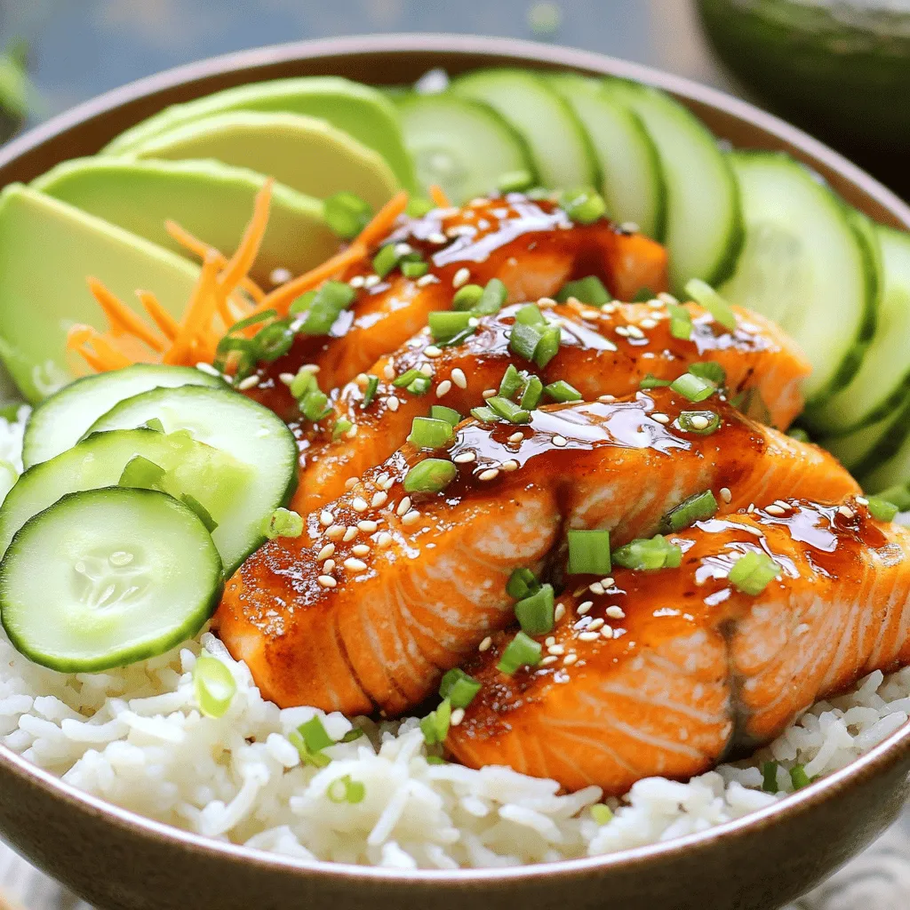 The key ingredients for a spicy salmon rice bowl are simple yet full of flavor. First, you need fresh salmon fillets. Salmon has a rich taste that pairs well with spices. Next, jasmine rice works best. It’s soft and slightly sticky, making it perfect for holding toppings.