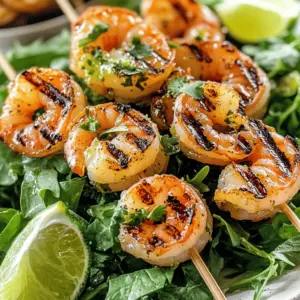 - 1 lb large shrimp, peeled and deveined - 3 tablespoons olive oil - Juice of 2 limes - Zest of 1 lime - 3 cloves garlic, minced - 1 teaspoon honey - 1 teaspoon smoked paprika - 1 teaspoon cumin - ½ teaspoon red pepper flakes - Salt and pepper to taste - Fresh cilantro, chopped, for garnish - Lime wedges, for serving Shrimp is a star ingredient in this dish. It is low in calories and high in protein. Shrimp has many vitamins and minerals. It helps keep bones strong and can boost heart health. Limes add a bright flavor. They also have vitamin C, which is great for your skin. The spices in this recipe bring warmth and depth. Each spice has health benefits too. For example, cumin can aid digestion. - Shrimp is low in calories and high in protein. - Limes provide vitamin C and antioxidants. - Garlic has health benefits like boosting immunity. - Smoked paprika adds flavor and may help with inflammation. - Use avocado oil instead of olive oil for a different taste. - Maple syrup can replace honey for a vegan option. - Swap red pepper flakes with black pepper for a milder dish. - Try fresh herbs like parsley instead of cilantro if you prefer. This mix of ingredients makes the dish both tasty and healthy. You can find the full recipe [here]. Start by mixing the marinade ingredients. In a large bowl, add olive oil, lime juice, lime zest, minced garlic, honey, smoked paprika, cumin, red pepper flakes, salt, and pepper. Whisk them together until smooth. This blend creates a bright flavor that will enhance your shrimp. Marinating the shrimp is crucial. Let them sit in the marinade for 30 minutes to 1 hour in the fridge. This time allows the shrimp to soak up the zesty and spicy flavors. The longer they marinate, the more flavorful they become. Next, preheat your grill to medium-high heat. Lightly oil the grates to keep the shrimp from sticking. This step is key for easy flipping and clean-up. When skewering the shrimp, thread about 4-5 shrimp per skewer. Make sure they are snug but not too tight to allow even cooking. If you use wooden skewers, soak them in water for 30 minutes beforehand. This prevents burning during grilling. Cook the shrimp for about 2-3 minutes on each side. They should turn opaque and have nice grill marks when done. Watch for these signs to know they are ready. Overcooking can make shrimp rubbery, so be careful. Once cooked, take the shrimp off the grill and let them rest for a couple of minutes. This resting time helps keep them juicy. Then, serve the shrimp garnished with fresh cilantro and lime wedges. For the full recipe, check out the detailed instructions. To grill shrimp perfectly, follow these key tips: - Preheat the Grill: Make sure your grill is hot. A medium-high heat helps cook shrimp quickly. - Oil the Grates: Lightly oil the grill to stop the shrimp from sticking. - Do Not Overcrowd: Grill shrimp in batches. This keeps them from steaming and helps them cook evenly. Common mistakes to avoid include: - Not Marinating Long Enough: Let the shrimp sit in the marinade for at least 30 minutes. This adds flavor and tenderness. - Overcooking: Shrimp cook fast! Look for a pink color and a firm texture. Remove them from the grill quickly. To add more flavor, consider these tips: - Fresh Herbs: Basil, parsley, or dill can give a fresh touch. Add them right before grilling. - Extra Citrus: Squeeze more lime juice on the cooked shrimp for extra zing. You can make it spicy or mild: - For Spicy: Add more red pepper flakes to the marinade. - For Mild: Leave out the red pepper flakes. Presentation matters! Here are some fun ways to serve your grilled shrimp: - Use a Colorful Plate: A bright or patterned plate makes the dish pop. - Garnish Well: Sprinkle cilantro on top. Add lime wedges for a fresh look. Pair your shrimp with sides: - salads like mixed greens or coleslaw add crunch. - Rice or Quinoa provides a filling base. These little touches make your meal look professional and inviting. For the full recipe, check the recipe section above. {{image_2}} You can change the flavor of your shrimp by using different citrus fruits. Try orange or lemon juice for a twist. Fresh herbs like basil or mint also add great taste. You can mix these herbs with lime to create a fresh blend. Regional flavors can inspire your marinades too. For a Caribbean flair, use coconut milk and spices like jerk seasoning. If you want a Mexican touch, add cilantro and jalapeños to your marinade. When it comes to side dishes, think light and fresh. A crisp salad with avocado pairs nicely with grilled shrimp. You can also serve them with rice or quinoa for a filling meal. If you have leftover shrimp, use them in tacos or pasta. They add great flavor to any dish. Mix them with veggies and a light sauce for a quick stir-fry. You don't have to use a grill. You can cook shrimp on the stovetop too. Heat a pan with a little oil and sauté the shrimp for 3-4 minutes. If you prefer the oven, preheat it to 400°F. Spread the shrimp on a baking sheet and bake for about 8-10 minutes. For a fun twist, use an air fryer. Cook the shrimp at 400°F for 6-8 minutes. They will become crispy and delicious. For the full recipe, check out the details above. To store leftover Zesty Lime Grilled Shrimp, place them in an airtight container. Make sure the shrimp cool down before sealing. This way, they keep fresh longer. You can store them in the fridge for up to three days. If you have marinated shrimp left, you can keep them in the fridge for one to two days. Just remember to seal them well to prevent any odors. For freezing grilled shrimp, let them cool first. Then, place the shrimp in a freezer-safe bag. Try to remove as much air as you can. This keeps them from getting freezer burn. Grilled shrimp can last in the freezer for up to three months. When you want to eat them, thaw the shrimp in the fridge overnight. You can also reheat them in a skillet over low heat. This keeps them juicy and tender. Using leftover marinade can be safe if you follow some rules. First, never reuse marinade that touched raw shrimp. If you have extra marinade, boil it for at least one minute. This kills any germs. You can also use shrimp marinade for other dishes. It works well as a dressing for vegetables or as a flavor boost for grilled chicken. Get creative and add a zing to your meals! For the complete cooking process of Zesty Lime Grilled Shrimp, check the Full Recipe. Look for a few signs. Cooked shrimp turn pink and opaque. They will curl into a C shape. If they are still gray or translucent, they need more time. Watch for grill marks, too. Aim for 2-3 minutes per side. Overcooked shrimp become tough and rubbery. So, check them closely. Yes, you can use frozen shrimp. Just be sure to thaw them first. The best way is to put them in the fridge overnight. If you need them fast, place shrimp in cold water for about 15-20 minutes. After thawing, pat them dry. This helps the marinade stick better. Zesty Lime Grilled Shrimp goes well with many sides. Here are some popular choices: - Rice: Cilantro lime rice is a great option. - Salad: A fresh mixed green salad adds crunch. - Vegetables: Grilled corn or zucchini complement the shrimp. - Beans: Black beans or refried beans add protein. You can also check out other recipes for more ideas. To change the spice level, use red pepper flakes. If you want it milder, reduce the amount. For a spicier kick, add more. You can also swap in jalapeños or hot sauce. Both can bring heat without changing the dish too much. Just start small and taste as you go. Now you know how to make zesty lime grilled shrimp that is delicious and healthy. We covered the best ingredients, their benefits, and how to grill shrimp perfectly. You can impress your friends with fun flavor variations and tips for serving. Remember, great cooking is all about creativity and enjoying the process. Try these tips and share your tasty results! Grilled shrimp can be both a treat and a healthy choice. Enjoy your culinary adventure!