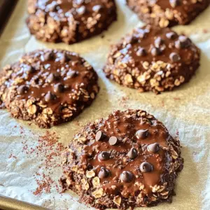 - 1 cup quick oats - 1/2 cup natural peanut butter - 1/2 cup honey or maple syrup - 1/3 cup unsweetened cocoa powder - 1/4 cup unsweetened shredded coconut (optional) - 1/2 teaspoon vanilla extract - 1/4 teaspoon salt - 1/4 cup dark chocolate chips (optional) You need these simple ingredients to make no-bake chocolate oatmeal cookies. Each one plays a key role in the taste and texture. I love using quick oats because they blend well and give a nice chew. Natural peanut butter adds richness while honey or maple syrup gives sweetness. Unsweetened cocoa powder provides that chocolatey kick. If you enjoy a bit of texture, toss in shredded coconut. Vanilla extract adds a warm note, and salt balances the flavor. Dark chocolate chips can take these cookies over the top. - Alternative nut butters: Try almond or cashew butter for a twist. - Sweetener options: Agave syrup or brown sugar can work well instead of honey. - Cocoa powder variations: Dark cocoa gives a richer flavor if you want more depth. If you don’t have all the ingredients, don’t worry! You can easily swap them. Use any nut butter you like. Explore different sweeteners based on what you have. Cocoa powder can vary in intensity, so choose what suits your taste. - Organic vs conventional products: Organic options may taste better and are often healthier. - Importance of fresh ingredients: Always check dates on your items. Fresh products enhance flavor and texture. Choosing the right ingredients can elevate your cookies. Freshness matters, especially for things like oats and peanut butter. Organic ingredients can also improve your dish. I often notice a big difference when I use high-quality ingredients in my recipes. 1. Start by combining the wet ingredients in a medium saucepan. Set the heat to low. 2. Add the peanut butter, honey (or maple syrup), cocoa powder, and salt to the pan. Stir until smooth, about 2-3 minutes. 3. Remove the pan from the heat. Stir in the vanilla extract. 4. In a large bowl, mix the quick oats and shredded coconut (if you are using it). 5. Pour the warm chocolate mixture over the oats and coconut. Mix well until everything is combined. 6. If you want, fold in the dark chocolate chips gently. 1. Line a baking sheet with parchment paper. 2. Use a cookie scoop for even portions, or use a spoon. Drop spoonfuls onto the tray. 3. Flatten each scoop slightly to form cookie shapes. 1. Place the tray in the refrigerator. Let the cookies set for about 30 minutes. 2. After they set, enjoy your cookies! Store leftovers in an airtight container in the fridge. They stay fresh for up to a week. For the full recipe, check out the ingredients and details above. To make your no-bake chocolate oatmeal cookies just right, adjust the sweetness to match your taste. You can use honey, maple syrup, or even a mix. Start with less and add more if you like it sweeter. The right consistency is key too. If the mixture feels too dry, add a touch more peanut butter or syrup. This helps bind the oats and cocoa well. One common mistake is overheating the mixture. Keep the heat low and stir gently. This prevents burning and keeps the flavors smooth. Another mistake is not mixing well enough. Ensure all ingredients blend fully. If you see dry oats, keep stirring until everything is combined. You can boost nutrition by adding nuts or seeds. Try walnuts, almonds, or chia seeds for crunch and health benefits. Using dark chocolate also helps. It gives a rich taste and has antioxidants. Plus, it makes the cookies feel more gourmet. Want to try this? Follow the Full Recipe for all the details! {{image_2}} You can change the taste of your cookies easily. Try mint chocolate no-bake cookies. Just add a few drops of mint extract to your chocolate mix. This gives a fresh, cool flavor that pairs well with chocolate. Another fun idea is adding spices like cinnamon. A pinch of cinnamon can bring warmth and depth. You will enjoy how these flavors mix with the chocolate and oats. If you follow a vegan diet, you can make some easy changes. Use maple syrup instead of honey for sweetness. Also, check your peanut butter to ensure it is vegan-friendly. For gluten-free options, select certified gluten-free oats. These small swaps let everyone enjoy the cookies without worry. Get creative with your cookies by adding fun ingredients. Dried fruits like raisins or cranberries add a chewy texture. You can also toss in seeds, like chia or flaxseeds, for an extra crunch. If you love chocolate, try using different types. White chocolate chips or milk chocolate can change the taste. Explore the [Full Recipe] to see how to make these delicious no-bake cookies. To keep your no-bake chocolate oatmeal cookies fresh, store them in an airtight container. This prevents air from drying them out. You can use a glass jar or a plastic container with a tight lid. For best results, refrigerate the cookies. This keeps them firm and tasty. You can also freeze them if you want to save them for later. Just make sure to wrap each cookie in plastic wrap before placing them in a freezer bag. In the fridge, these cookies last about one week. They may stay good for longer, but their taste may fade. In the freezer, they can last up to three months. Watch for signs of spoilage. If the cookies feel dry or crumbly, it’s time to toss them. Also, if you see any mold, do not eat them. If you have leftover cookies, get creative! You can blend them into smoothies for a tasty boost. Just add a cookie to your blender for extra flavor. Another fun way to use them is by crumbling them over yogurt or ice cream. This adds a nice crunch and rich flavor to your dessert. For the full recipe, refer to the earlier section. Enjoy your delicious no-bake treats! To make your cookies thicker, you can add more oats. Start with an extra 1/4 cup of quick oats. This gives them more structure. You can also reduce the liquid slightly. If the mixture feels too runny, add more cocoa powder. Yes, you can use rolled oats. However, they may need more time to soften. Quick oats absorb moisture faster, so your cookies may be less chewy. If using rolled oats, consider letting the mixture sit a bit longer before scooping. If you lack peanut butter, try almond or cashew butter. You can also use sun butter for a nut-free option. The flavor will change slightly, but they will still taste great. Just make sure to use a similar amount. You can tell they are set if they feel firm to the touch. After chilling, they should not be sticky. You can also gently lift one cookie. If it holds its shape, they are ready to enjoy! For the full recipe, check above. You learned how to make tasty no-bake chocolate oatmeal cookies using simple ingredients. We discussed options for ingredient swaps and ways to pick quality items. You also saw step-by-step instructions for preparation, shaping, and storage. Lastly, we talked about tips for perfect texture and exciting variations. I hope you'll try these cookies and enjoy making them your way. The process is fun and the result is delicious! Get creative with flavors and share these treats with friends.