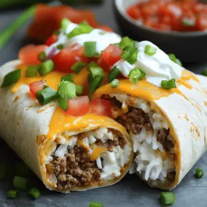 To make your own Beefy Melt Burrito, gather these key items: