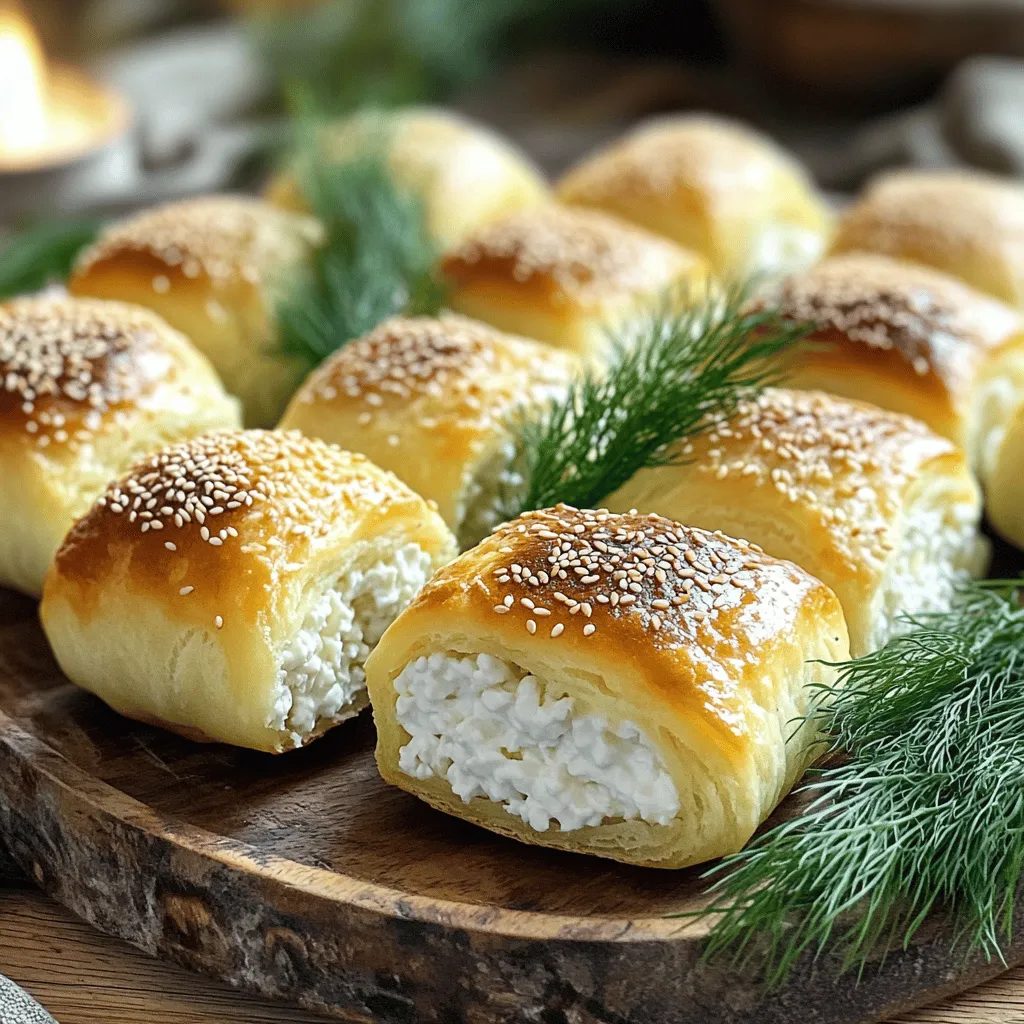 To make these tasty cottage cheese rolls, you will need: - 1 cup cottage cheese - 1 cup all-purpose flour - 1 tablespoon olive oil - 1 tablespoon fresh dill, chopped (or 1 teaspoon dried dill) - 1/2 teaspoon garlic powder - 1/4 teaspoon salt - 1/4 teaspoon black pepper - 1 egg, beaten (for egg wash) - 1 tablespoon sesame seeds (for topping)
