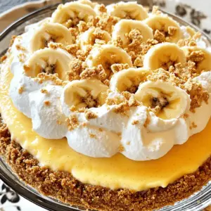 - 1 ½ cups graham cracker crumbs - ¼ cup unsalted butter, melted - 1 cup sugar, divided - 16 oz cream cheese, softened - 1 tsp vanilla extract - 1 cup sour cream - 3 large eggs - 2 ripe bananas, mashed - 1 cup whipped cream - 1 cup vanilla pudding mix - 1 ¾ cups milk - 1 cup crushed Nilla wafers (for crunch topping) - 1 small banana, sliced (for garnish) - Whipped cream (for serving)