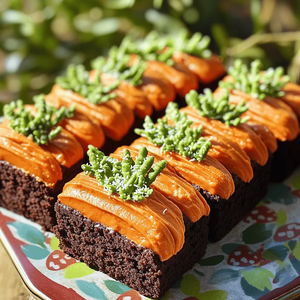 To make these carrot-shaped vegan Easter brownies, you will need: