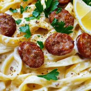 To make Creamy Cajun Alfredo with Smoked Sausage, you need these key ingredients: