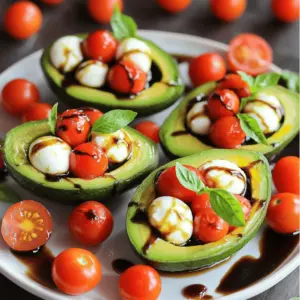 To make this tasty dish, you need a few key ingredients: - 2 ripe avocados - 1 cup cherry tomatoes, halved - 1 cup fresh mozzarella balls, halved - 1/4 cup fresh basil leaves, chopped - 2 tablespoons balsamic glaze - 1 tablespoon extra virgin olive oil - Salt and pepper to taste