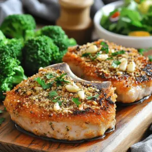 To make Garlic Parmesan Pork Chops, you'll use fresh, simple ingredients. This dish is tasty and easy to prepare. Each bite offers a nice crunch with a cheesy flavor.