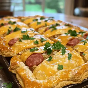 - 1 lb Kielbasa sausage, sliced - 2 cups sauerkraut, rinsed and drained - 1 medium onion, finely chopped - 2 cloves garlic, minced - 1 cup shredded sharp cheddar cheese - 1 teaspoon caraway seeds (optional) - 1 teaspoon paprika - 1 tablespoon Dijon mustard - 1 tablespoon olive oil - 1 sheet of refrigerated pie crust (or homemade if preferred) - 1 egg, beaten (for egg wash) - Salt and pepper to taste
