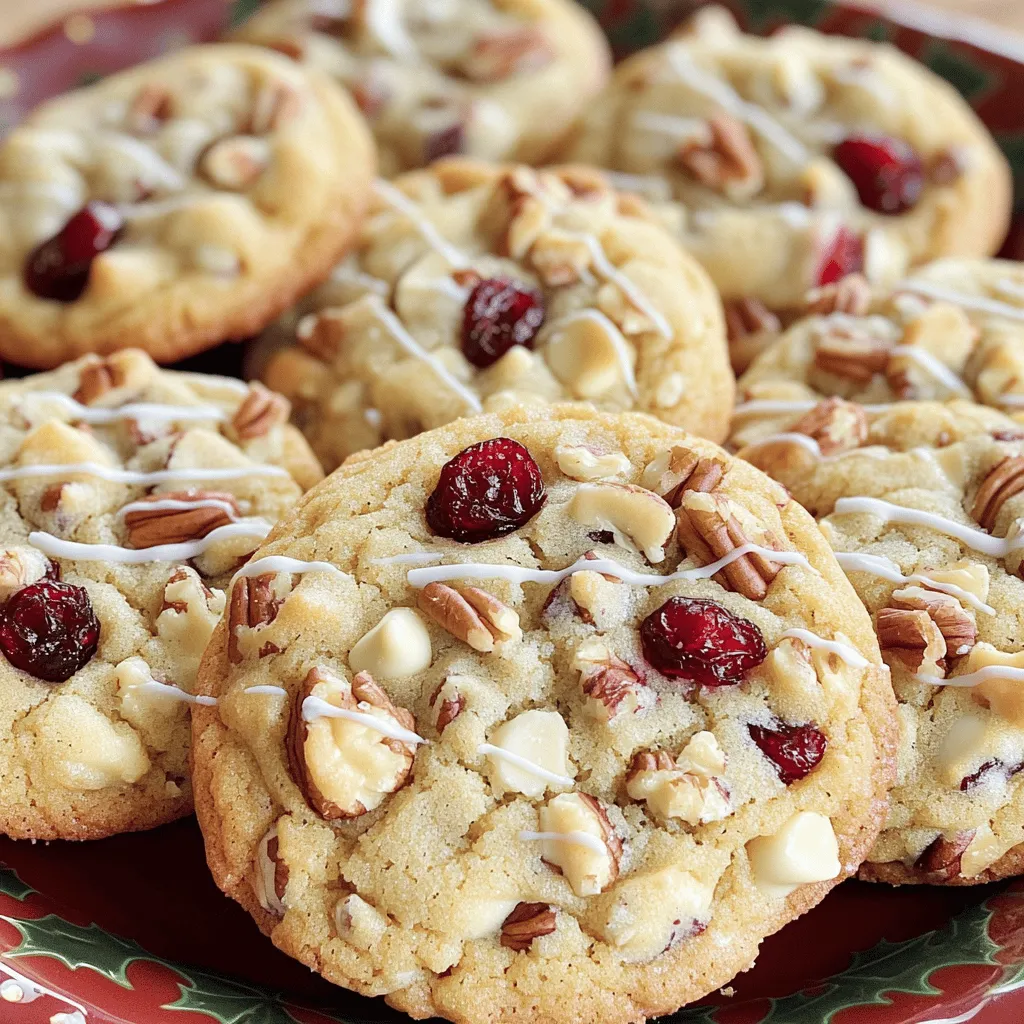 - 1 cup unsalted butter, softened - 3/4 cup brown sugar, packed - 3/4 cup granulated sugar - 1 large egg - 1 teaspoon vanilla extract - 2 cups all-purpose flour - 1 teaspoon baking soda - 1/2 teaspoon salt - 1 cup dried cranberries - 1 cup white chocolate chips - 1/2 cup chopped pecans (optional)