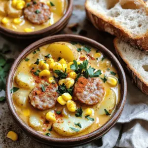 - 6 medium potatoes, peeled and diced - 1 lb (450g) sausage (Italian or your choice), sliced - 1 medium onion, chopped - 2 cloves garlic, minced