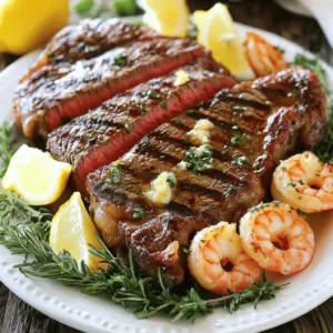 To create this delightful Valentine's Day Garlic Butter Steak and Shrimp, you will need a few key ingredients. Here’s the list: