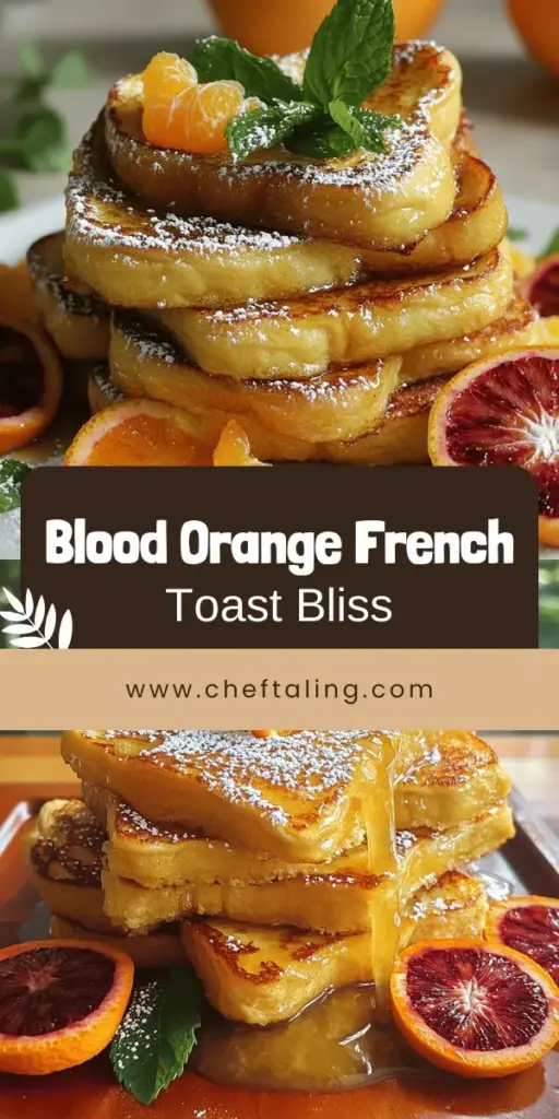 Elevate your breakfast with this delightful Blood Orange French Toast recipe! This simple yet flavorful twist on a classic dish combines thick brioche or challah with a zesty egg mixture, creating a gourmet meal that’s sure to impress. Perfect for brunch or a cozy morning at home, this recipe is easy to follow and full of tips to enhance your dish. Click through to discover the full recipe and make your mornings brighter!