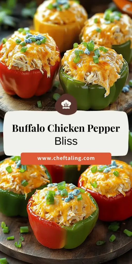 Satisfy your cravings with Buffalo Chicken Stuffed Peppers, the perfect blend of flavor and health! These vibrant bell peppers are filled with zesty shredded chicken, creamy cheese, and spicy buffalo sauce, making for a fun and delicious dinner idea. Whether cooking for family or hosting friends, this recipe is sure to impress. Dive into the full recipe now and discover how easy it is to create this tasty meal everyone will love!