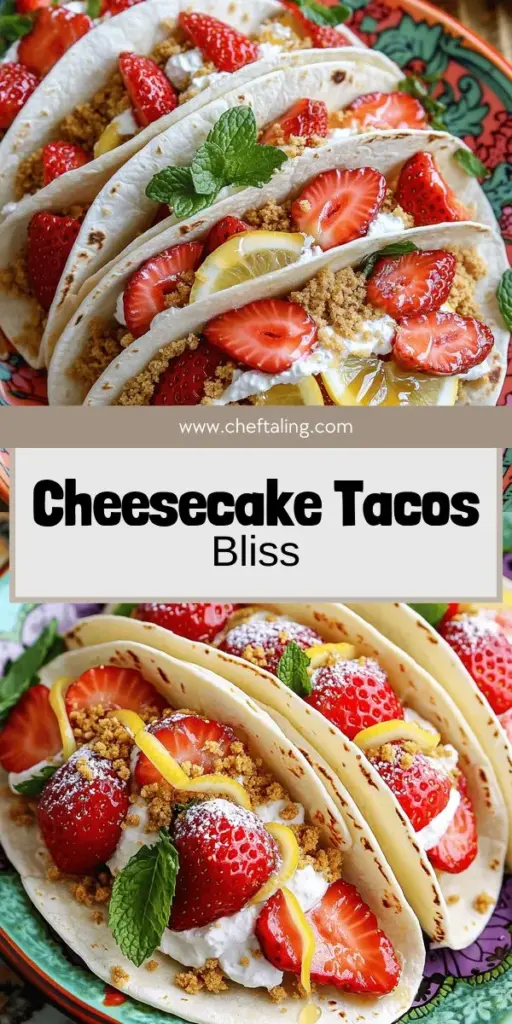 Indulge in a delightful twist on dessert with Strawberry Cheesecake Tacos! This fun and easy recipe combines creamy cheesecake filling and fresh strawberries packed into soft tortillas, creating a treat that's sure to impress. With simple ingredients and straightforward steps, you can make these delicious tacos in no time. Click through to explore the full recipe and transform your next dessert into a delightful adventure your taste buds will love!