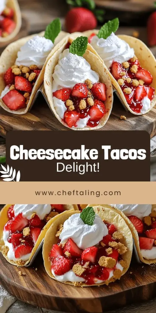 Indulge in a delightful twist on dessert with strawberry cheesecake tacos! This fun recipe brings together creamy filling and delicious strawberries wrapped in a crunchy tortilla. Perfect for gatherings or a sweet treat, it’s easy to make and customize. Discover step-by-step instructions, essential ingredients, and handy storage tips to keep them fresh. Don't wait—click through to explore this delicious recipe and impress your family and friends!