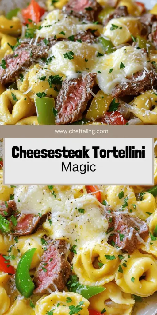 Elevate your pasta night with Cheesesteak Tortellini Bliss! This easy recipe combines creamy cheese tortellini with tender sirloin steak, vibrant bell peppers, and melted provolone cheese for a delightful comfort food experience. Perfect for any weeknight dinner, you'll love the burst of flavors in every bite. Ready to impress your family? Click through to explore this delicious recipe and discover how simple it is to create this tasty dish at home!